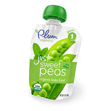 Plum Organics Just Veggies Sweet Peas with Mint - 3 Ounce