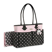 Carter's Owls Tote Bag - Black/Pink Dot