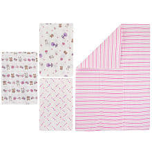 Babies R Us Girls' 4-Pack Flannel Burp Cloths