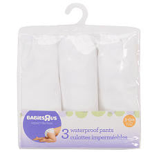 Babies R Us 3 Pack Waterproof Pants - White 3-6 Months