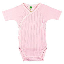 Kushies Girl Everyday Layette Short Sleeve Pink Wrap Bodysuit