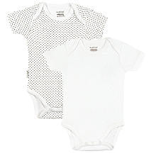 Kushies Neutral Everyday Layette 2 Pack White Short Sleeve Bodysuit