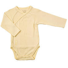 Kushies Neutral Everyday Layette Long Sleeve Yellow Wrap Bodysuit