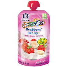 Gerber Graduates Grabbers Strawberry Banana Fruit & Yogurt Pouch