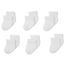 Gerber Neutral 6 Pack White Terry Bootie Socks