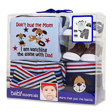 Baby Essentials Boys 5 Piece Layette Set Blue Don't Bug Me Mom- 3-6 Months