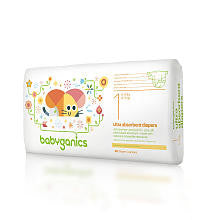 BabyGanics Size 1 Ultra Absorbent Jumbo Diapers - 40 Count