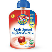 Earth's Best Organic Fruit Yogurt Smoothie Apple Apricot - 3.1 Ounce