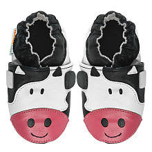 Momo Baby Girls Soft Sole Leather Shoes - Cow