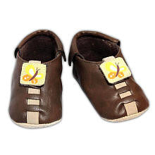 Shupeas Too Girls Brown Adjustable Butterfly Baby Shoes - (0-18 Months)