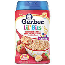 Gerber Lil' Bits Cereal Oatmeal Banana Strawberry - 8 Ounce