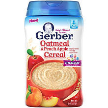 Gerber Cereal Oatmeal Apple Peach - 8 Ounce