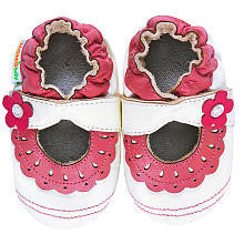 Momo Baby Soft Sole Leather Shoes - Lace and Flower Mary Jane