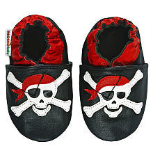 Momo Baby Boys Soft Sole Leather Shoes - Pirate