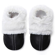 Momo Baby Neutral Soft Sole Leather Shoes - Fuzzy Lined Booties