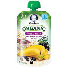 Gerber Organic 2nd Foods Pouches Banana Acai Granola Pouch - 3.5 Ounce