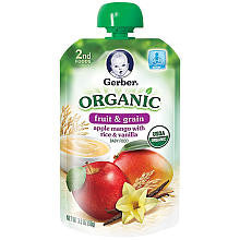 Gerber Organic 2nd Foods Pouches Apple Mango Rice - 3.5 Ounce