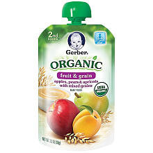 Gerber Organic 2nd Foods Pouches Apple Pear Apricot Grains - 3.5 Ounce