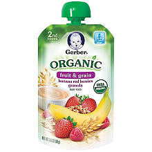 Gerber Organic 2nd Foods Pouches Banana Red Berry Granola - 3.5 Ounce