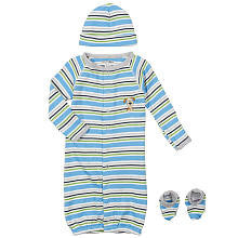 Babies R Us Boys' Gown Set with Hat and Booties - Blue/Green