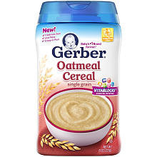 Gerber Foods Single Grain Cereal Oatmeal - 8 Ounce