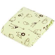 Kushies 100% Cotton Flannel Fitted Crib Sheet - Green Safari Print