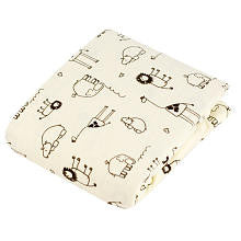 Kushies 100% Cotton Flannel Fitted Crib Sheet - Natural Safari Print