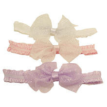 Babies R Us Girls 3 Pack Fancy Glitter Bow Headwrap