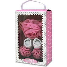 Baby Essentials Girls Bow and Sock Set - Pink Roselle