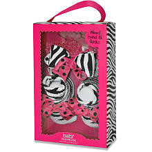 Baby Essentials Girls Bow and Sock Set - Zebra