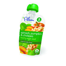 Plum Organics Second Blends Hearty Veggie Meals Spinach Pumpkin & Chickpea - 3.5 Ounce