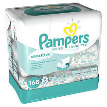 Pampers Sensitive Wipes 3x Travel Pack - 168 Count