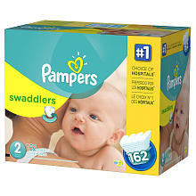 Pampers Swaddlers Size 2 Diapers Super Economy Pack - 162 Count