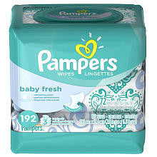 Pampers Baby Fresh Wipes 3x Travel Pack - 192 Count