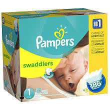 Pampers Swaddlers Size 1 Diapers Super Economy Pack - 186 Count