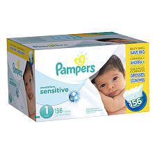 Pampers Swaddlers Size 1 Sensitive Diapers Super Economy Pack - 156 Count