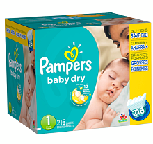 Pampers Baby Dry Size 1 Diapers Super Economy Pack - 216 Count