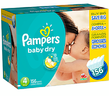 Pampers Baby Dry Size 4 Diapers Super Economy Pack - 156 Count