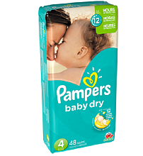 Pampers Baby Dry Size 4 Diapers Mega Pack - 48 Count