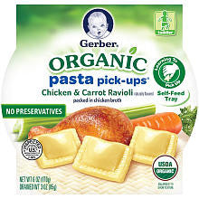 Gerber Organic Pasta Pick-Ups Chicken & Carrot Ravioli in Chicken Broth