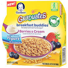 Gerber Graduates Breakfast Buddies Berries & Cream Hot Cereal with Fruit & Yogurt