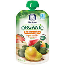 Gerber® Organic 2nd Foods® Pouches - Pears, Zucchini & Mangoes