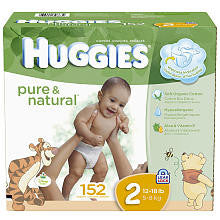 Huggies Pure & Natural Size 2 Value Box - 152 Count