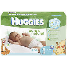 Huggies Pure & Natural Size 1 Value Box - 174 Count