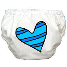 Charlie Banana 2-in-1 Small Swim Diaper & Training Pants - Blue Petit Coeur on White