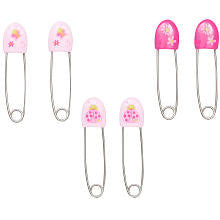 Babies R Us Deco Girls Diaper Pin 6 Pack