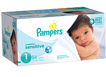 Pampers Swaddlers Size 1 Sensitive Diapers Super Pack - 84 Count