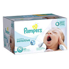 Pampers Swaddlers Newborn Sensitive Diapers Super Pack - 80 Count