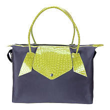 Trend Lab Gray and Lime Green Rendezvous Tote Style Diaper Bag