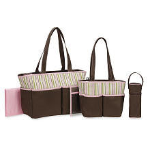 Koala Baby 5-in-1 Brown Pink Diaper Bag